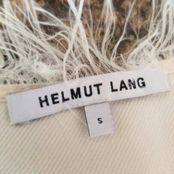 Helmut Lang Silk Feather Trim Tunic Blouse S - Picture 12 of 15